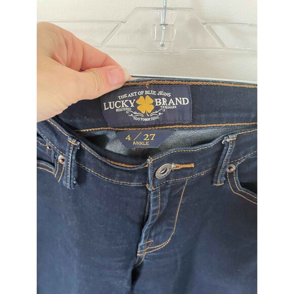 Lucky Sweet' N Straight Mid Rise Straight Denim Jeans Dark Blue Wash 27/4 Ankle - Picture 11 of 11